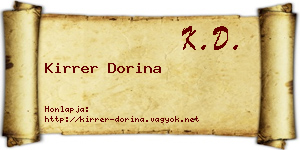 Kirrer Dorina névjegykártya